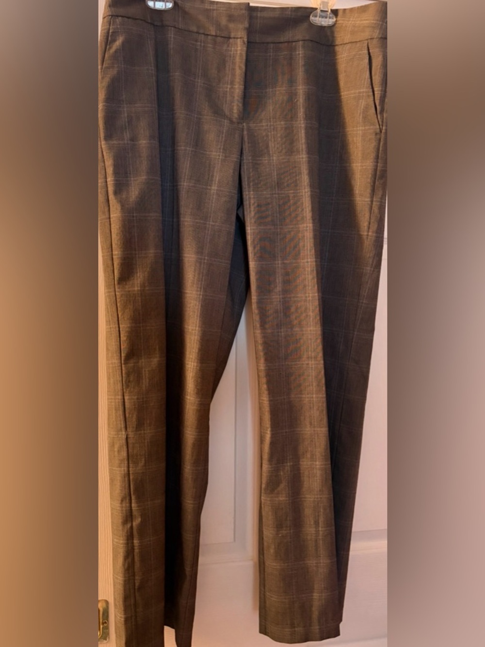 George women’s Classic Plaid black Dress Pants.